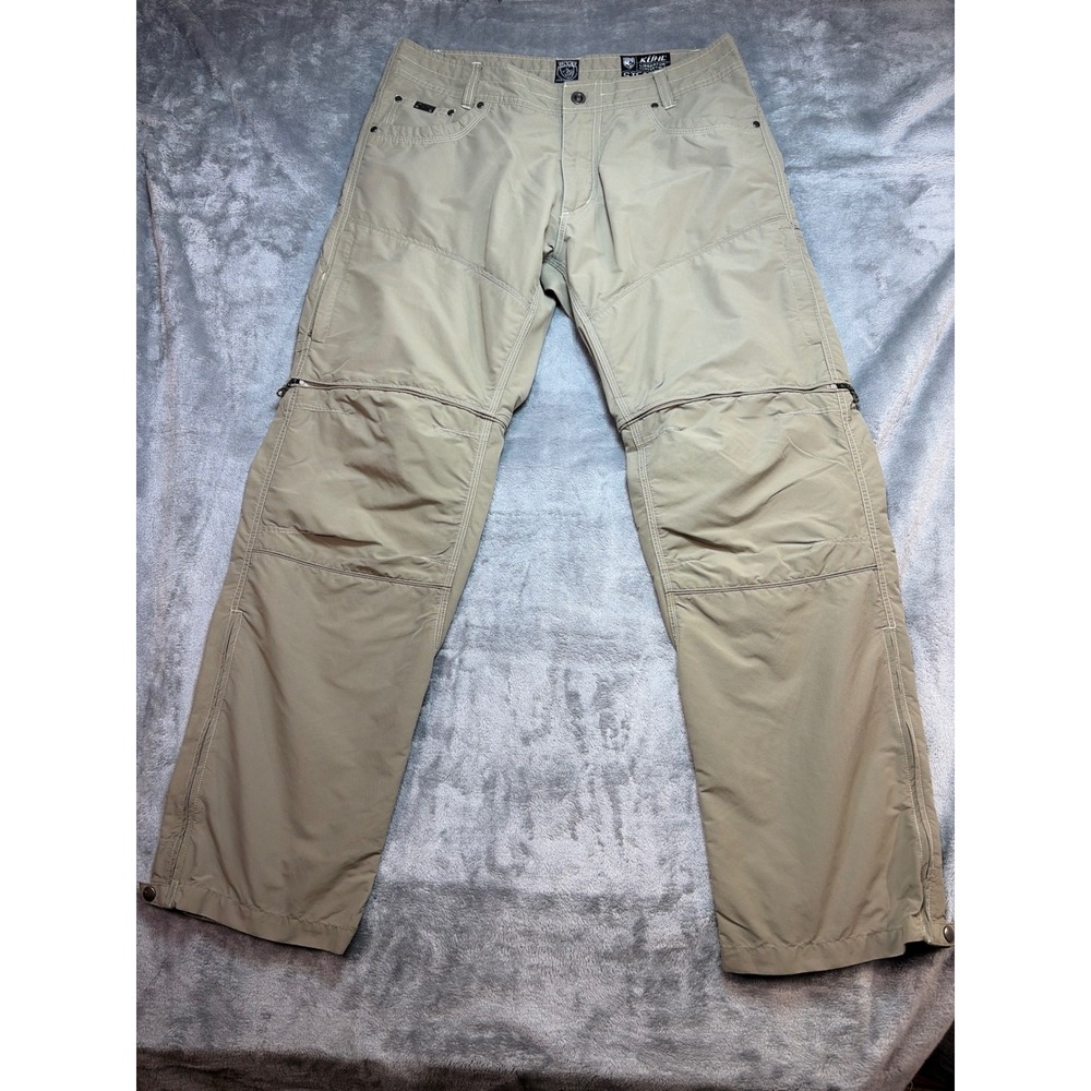 Kuhl Liberator Convertible Stealth Hiking Pants Khaki Tan Mens 36x32